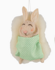 Sleeping Bunny Ornament-Gray or Green