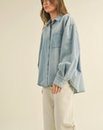 Light Denim Button Down Denim Shirt