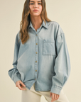 Light Denim Button Down Denim Shirt