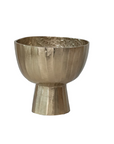 Creased Footed Planter, Gold Finish