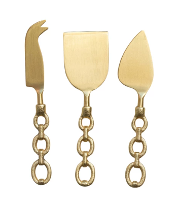 Cheese Servers with Chain-Shaped Handles, Set of 3