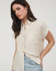 Collared Cuff Sleeve Back Pintuck Shirt