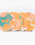 Marbled Colorful Coaster Set of 4