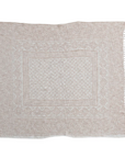 Cotton Slub Printed Throw with Ivory and Putty Pattern