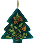 Cotton Velvet & Glass Bead Tree Shaped Ornament with Embroidery