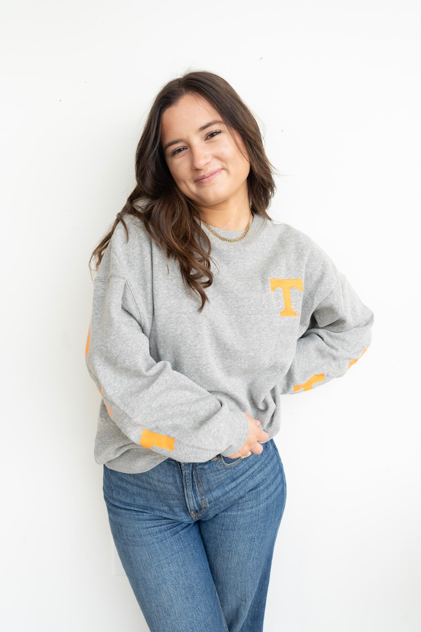 Tennessee Barkley Split Sweatshirt - Heather Gray