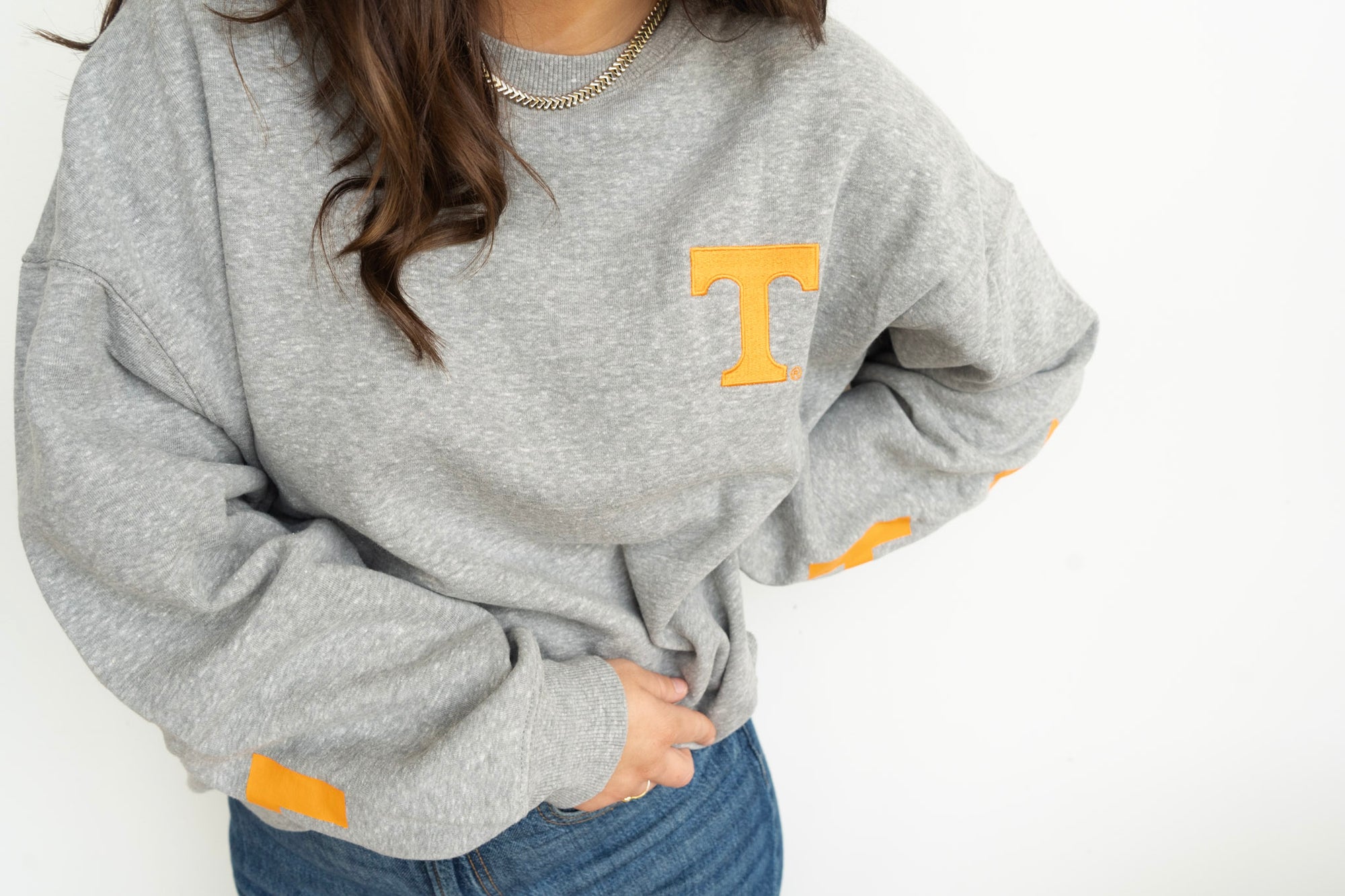 Tennessee Barkley Split Sweatshirt - Heather Gray