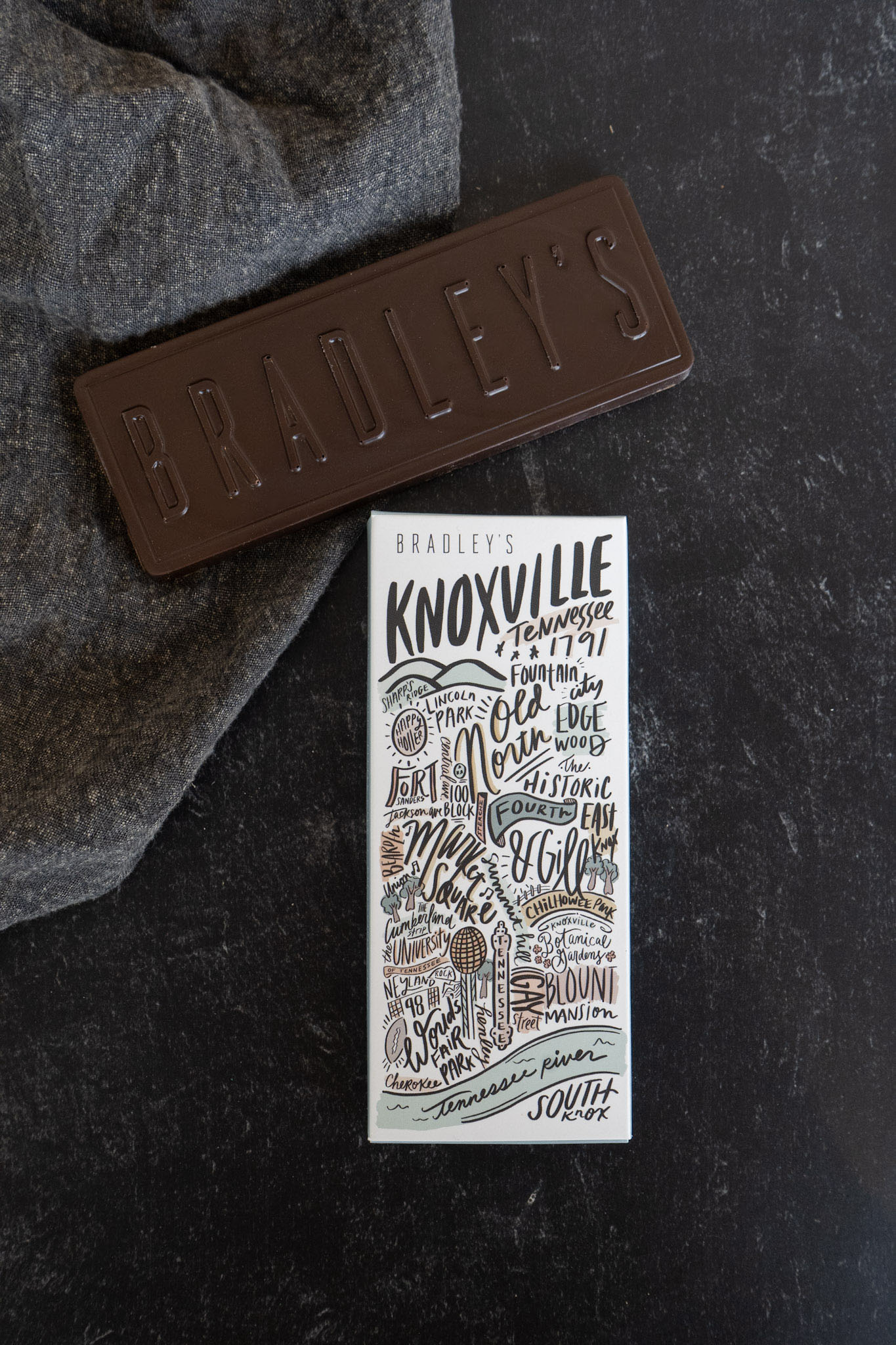 Knoxville Map Bar Dark Chocolate