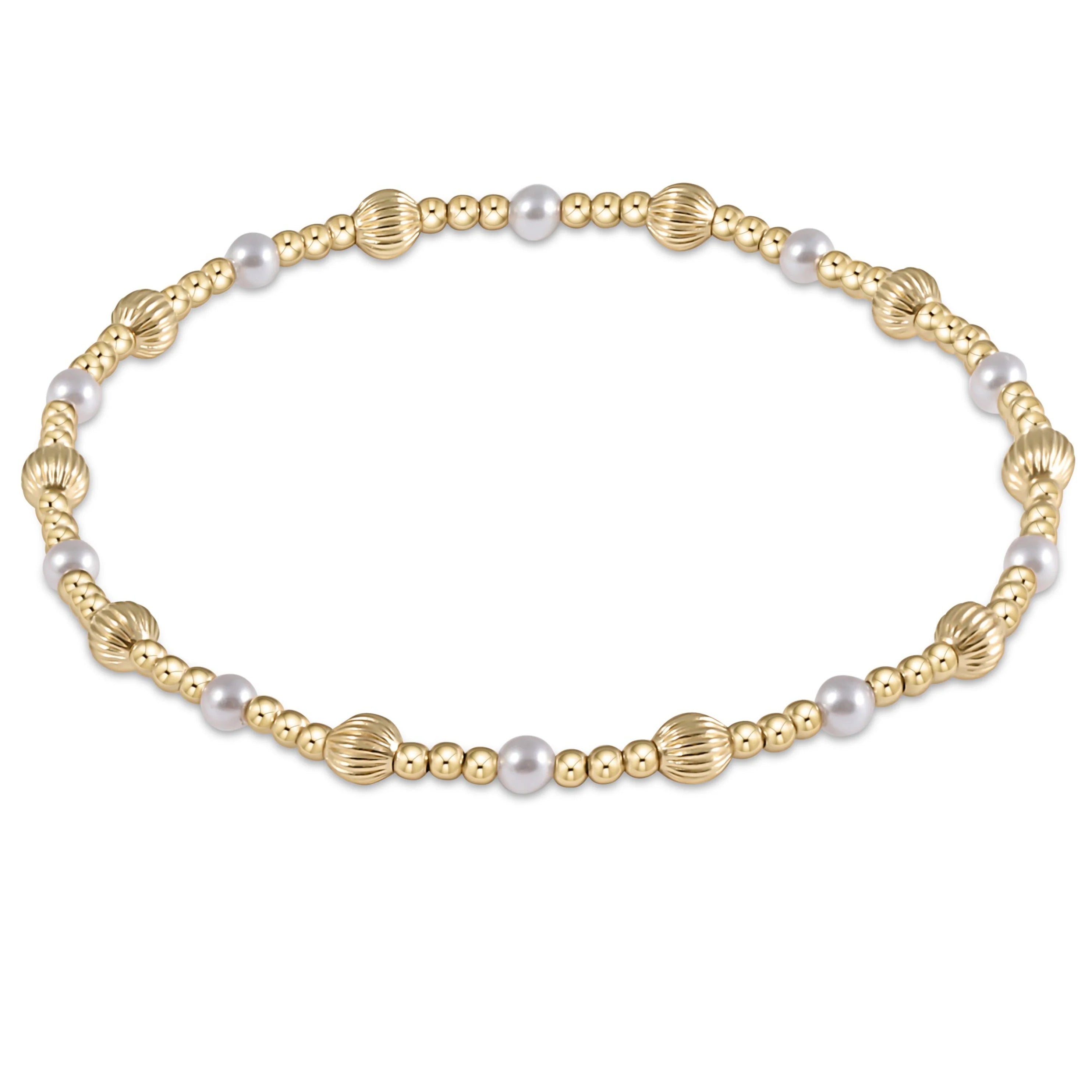 Dignity Sincerity Pearl 4mm Bead Bracelet, Pearl