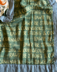 Dinosaurs "Be Strong and Courageous"  Luxury Double Sided Muslan Blanket