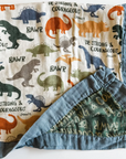 Dinosaurs "Be Strong and Courageous"  Luxury Double Sided Muslan Blanket