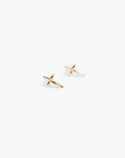 Droplet Cross Studs: Vermeil