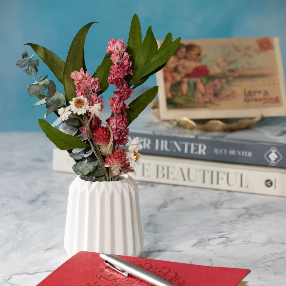 Eucalyptus and Pink Larkspur Mini Bouquet