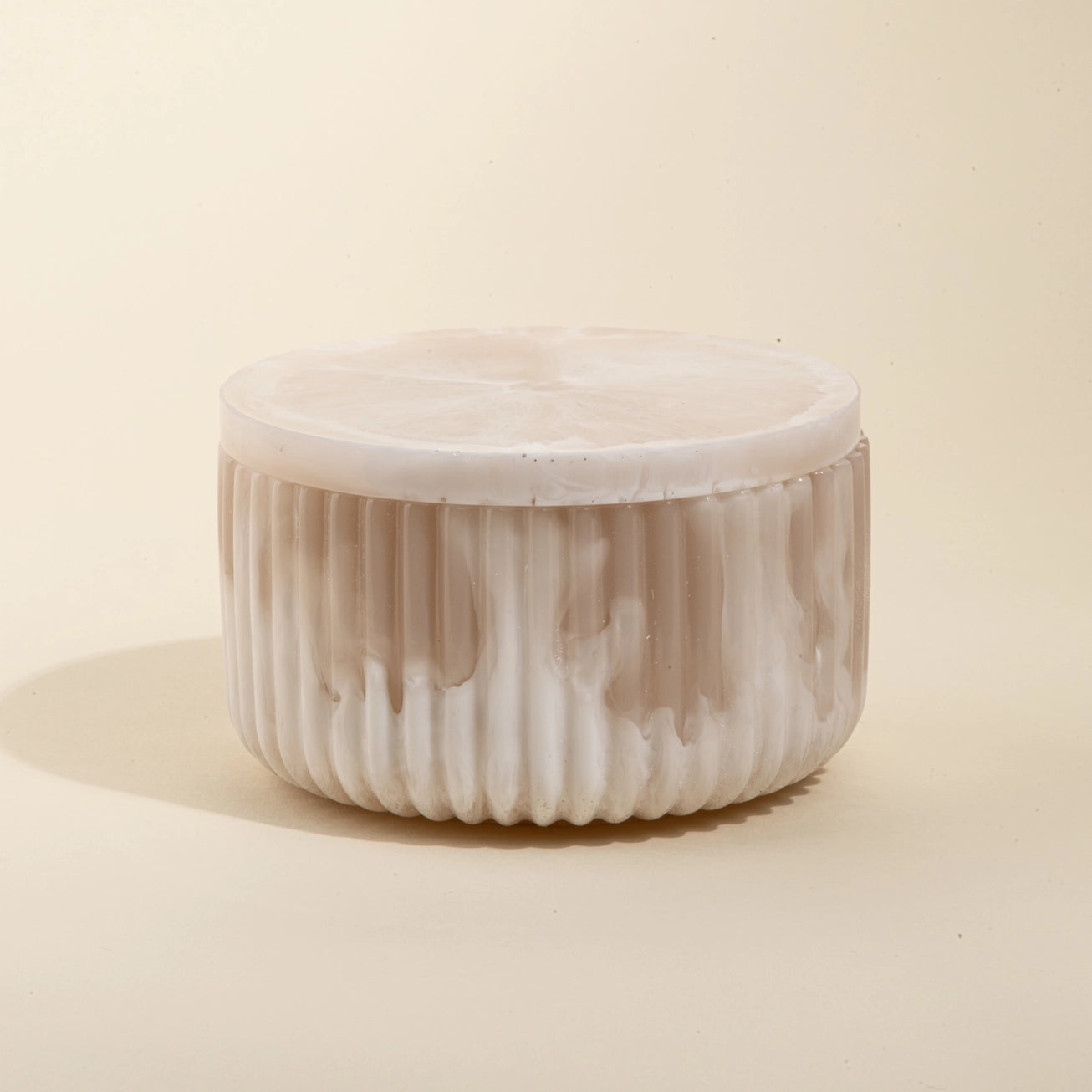 Fluted Jewelry Decorative Jar - Beige