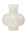 Glass Pleated Vase, Opaque Yellow