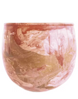 Globe Recycled Glass Votive Holder, Marbled Pink