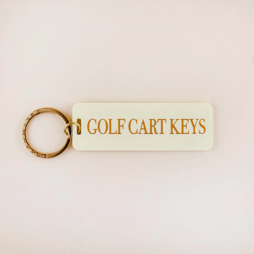 Golf Cart Keys Keychain - Butter Yellow