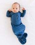 NB-3mo Harrison Ribbed Knotted Gown