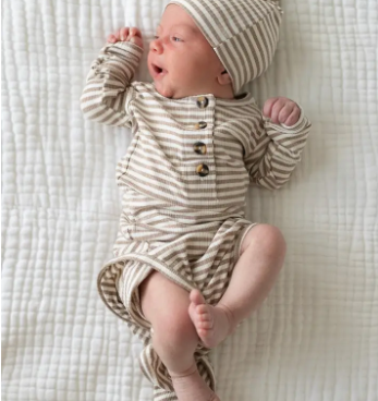 NB-3mo Indy Ribbed Knotted Gown