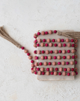 Paulownia Wood Bead Garland with Jute Tassels