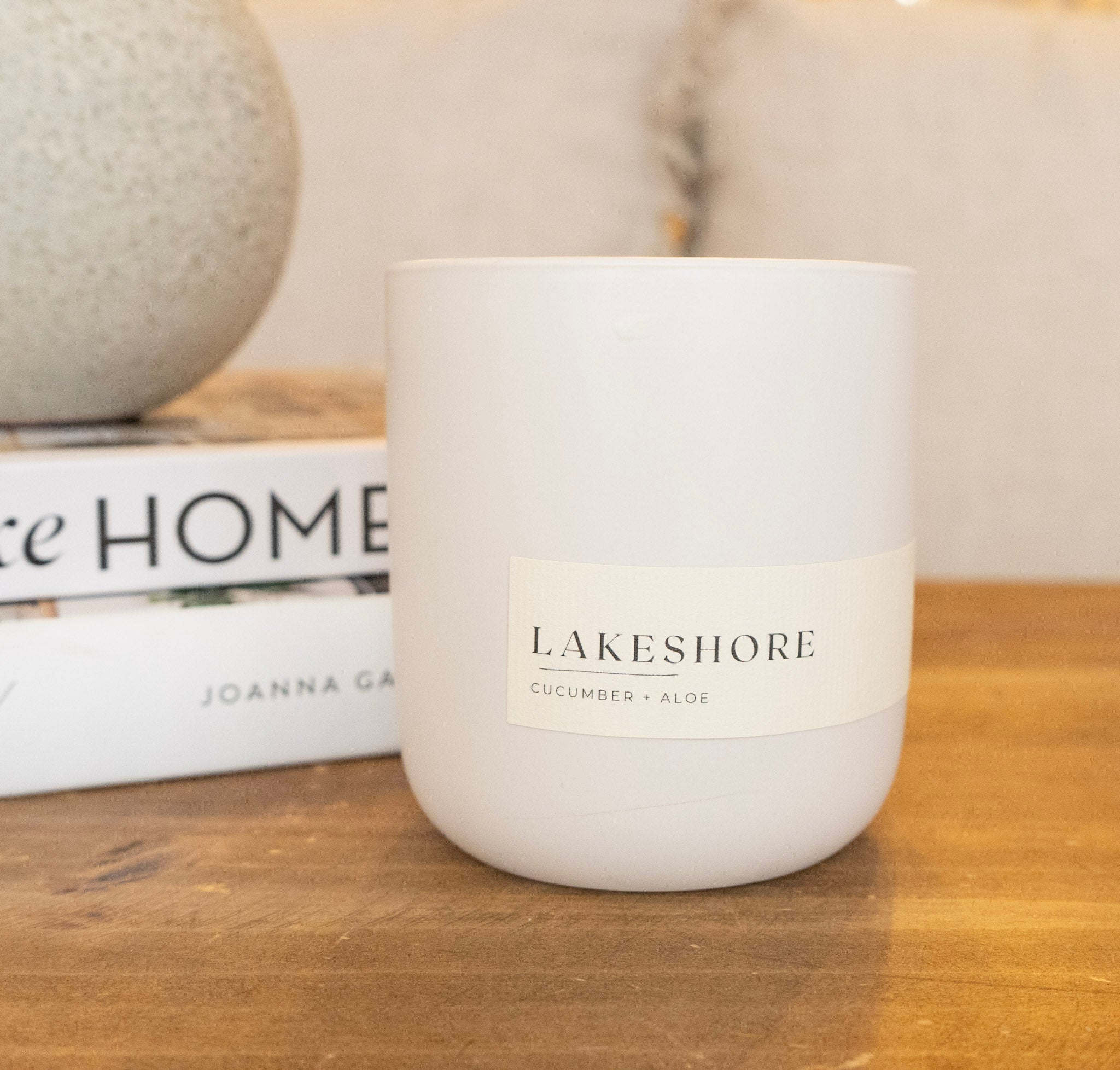 Lakeshore White Ceramic Candle