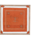 Mango Wood Framed Cotton and Jute Textile with Embroidery and Tassels