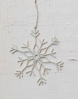 Metal Snowflake Ornament with Glitter