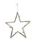 Metal Twig Star Ornament, Antique Gold