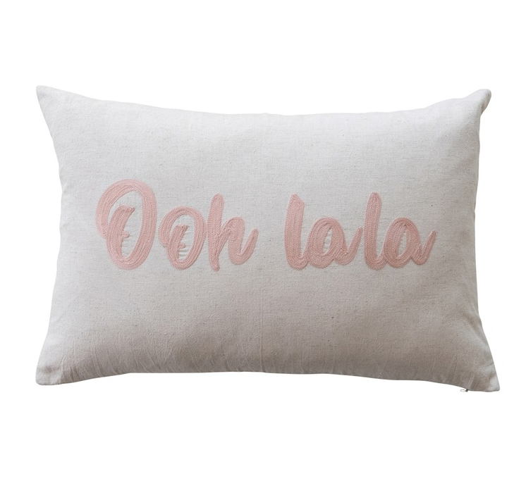 Ooh LaLa Cotton and Linen Blend Pillow