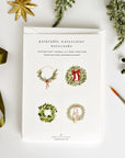 Christmas Wreaths Paintable Notecards