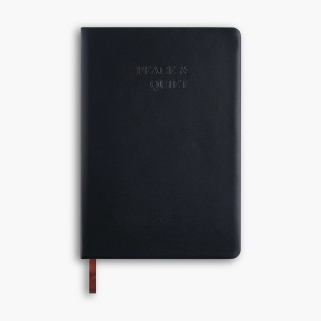 Peace and Quiet Black Leather Notebook