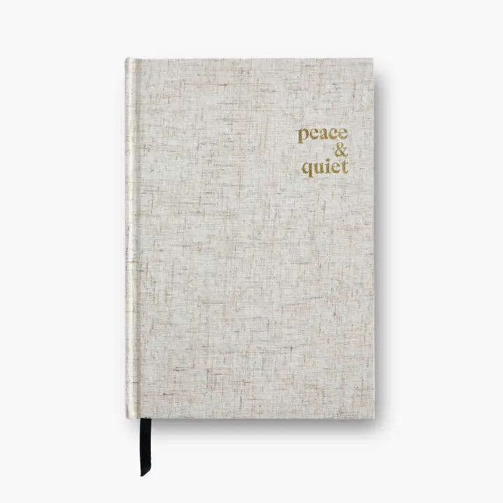 Peace and Quiet Gray Linen Notebook