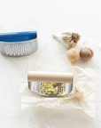 Stainless Steel Garlic Press with Enameled Handle