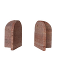 Red Travertine Bookends, Set of 2