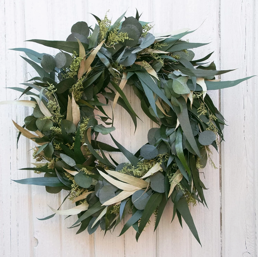 18&quot; Willow and Silver Dollar Eucalyptus Wreath