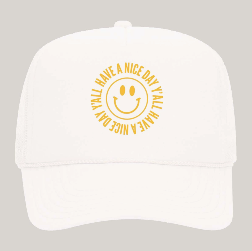 Smile Have A Nice Day Y&#39;all Foam Snapback Hat