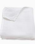 Pure White Muslin Swaddle Blanket