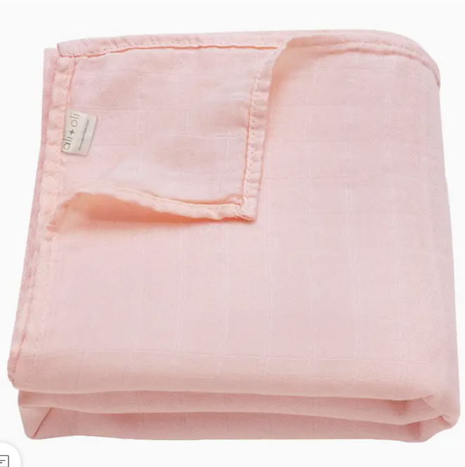 Soft Pink Muslin Swaddle Blanket