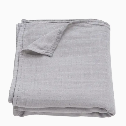 Light Grey Muslin Swaddle Blanket