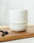 Kern's Creamery White Ceramic Candle