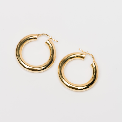 Air Hoops: Gold Plated Silver: 30mm