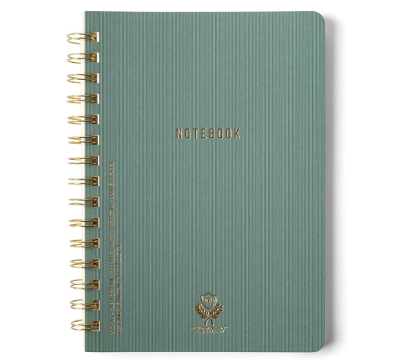 Textured Paper Twin Wire Notebook Medium Juniper