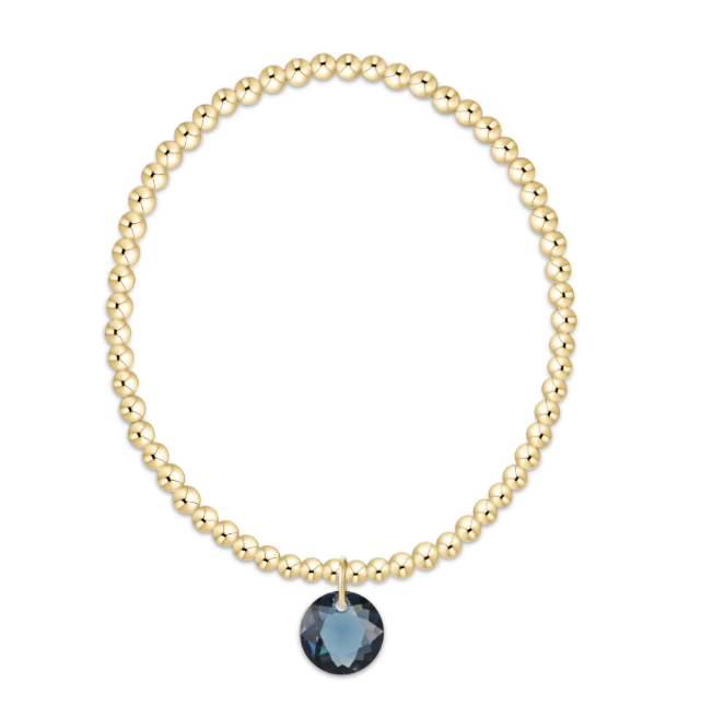 Classic Gold 3mm Bracelet - Reflection Charm - 09