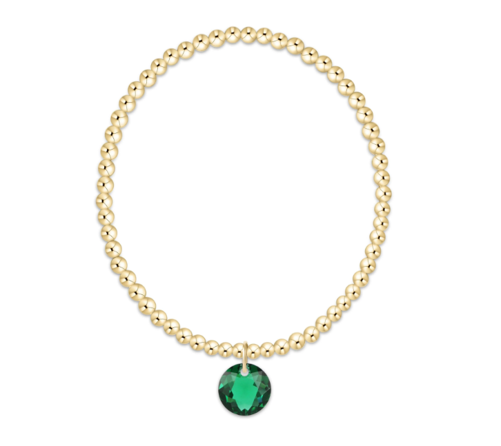 Classic Gold 3mm Bracelet - Reflection Charm - 05