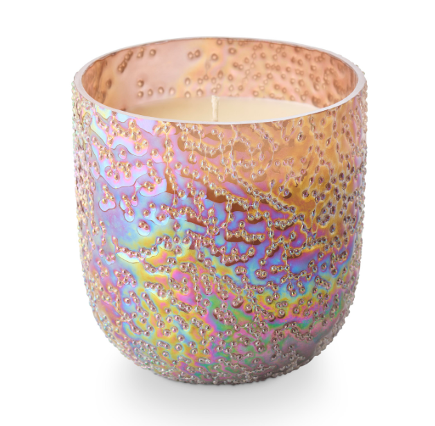 Woodfire Beaded Glass Candle
