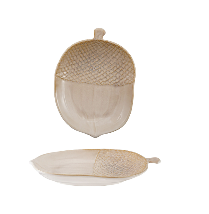 Stoneware Acorn Shaped Platter