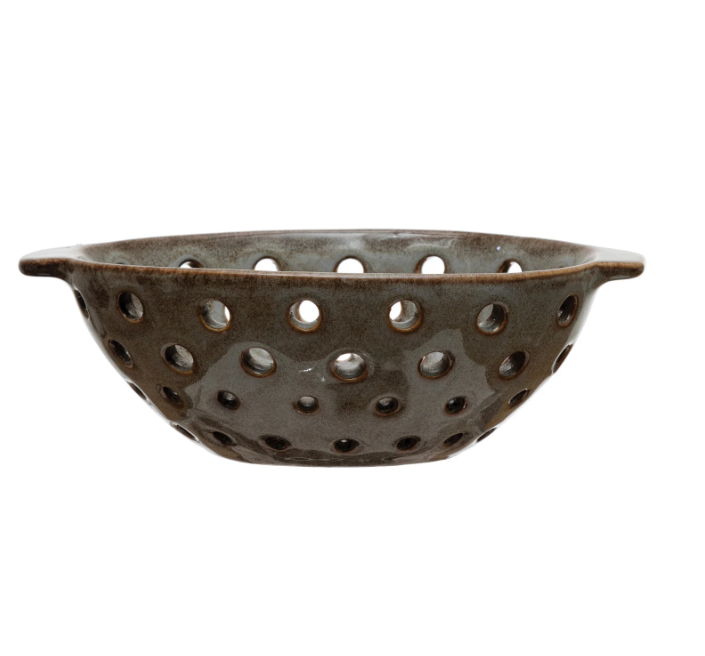 Stoneware Berry Bowl with Glaze