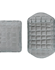 Pressed Glass Butter Dish with Grid Pattern