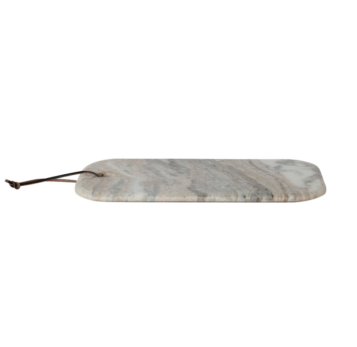 Marble Cheese Serving Board with Leather Tie