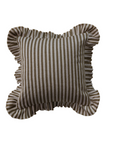 Ruffle Stripe Square Woven Fabric Indoor Outdoor Pillow